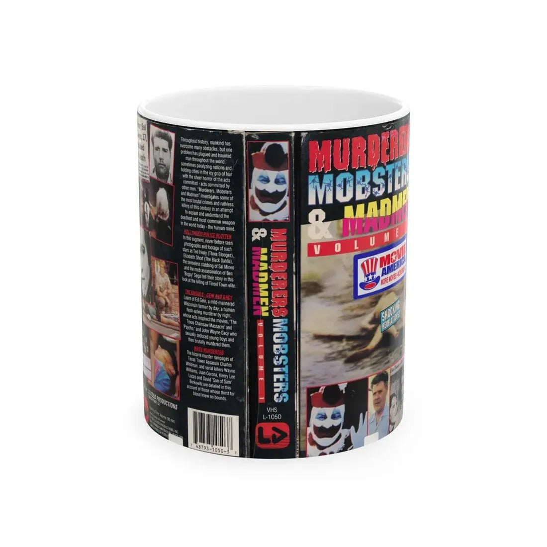 MURDERERS MOBSTERS AND MADMEN VOLUME 1 (VHS COVER) - White Coffee Mug 11oz - Go Mug Yourself