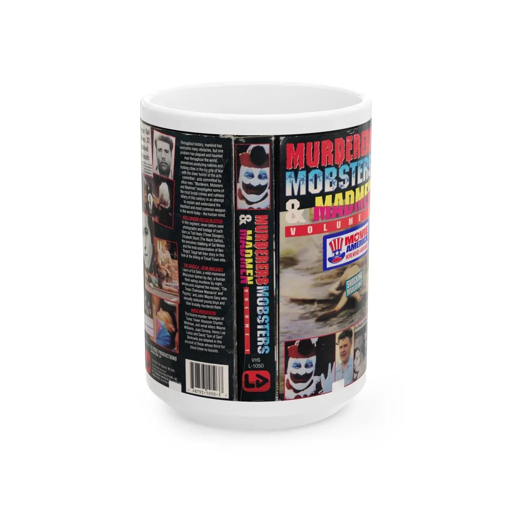 MURDERERS MOBSTERS AND MADMEN VOLUME 1 (VHS COVER) - White Coffee Mug-15oz-Go Mug Yourself