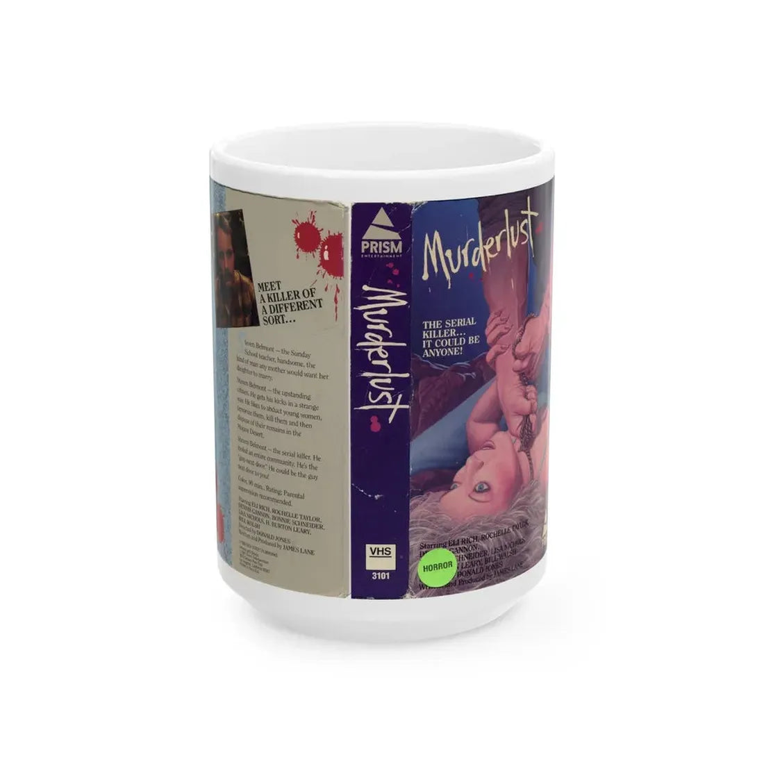 MURDERLUST (VHS COVER) - White Coffee Mug 15oz - Go Mug Yourself