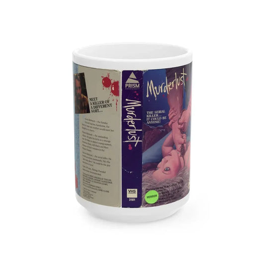 MURDERLUST (VHS COVER) - White Coffee Mug 15oz - Go Mug Yourself