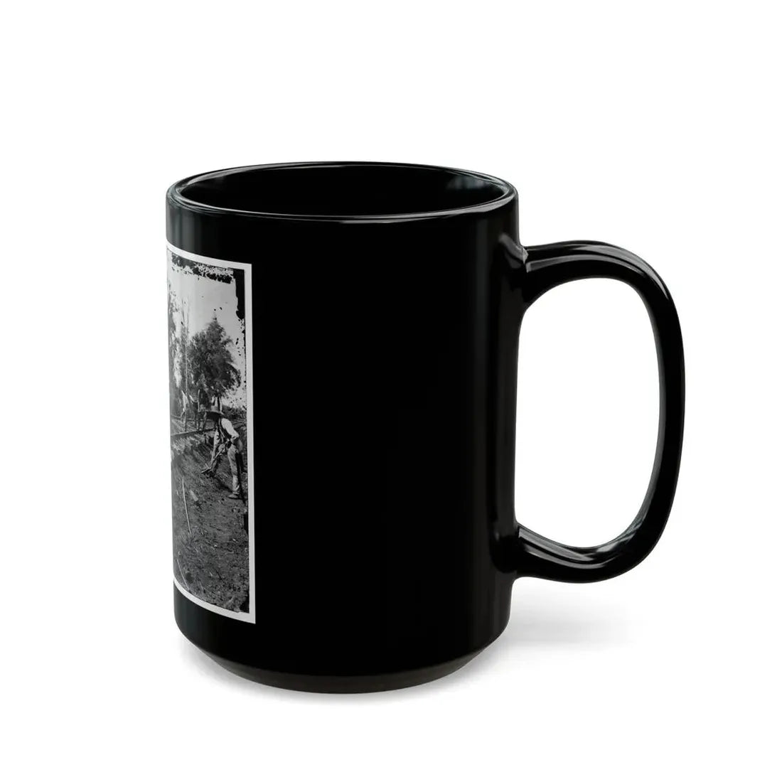Murfreesboro, Tenn., Vicinity. Men Repairing Single-Track Railroad After Battle Of Stone's River (U.S. Civil War) Black Coffee Mug - Go Mug Yourself