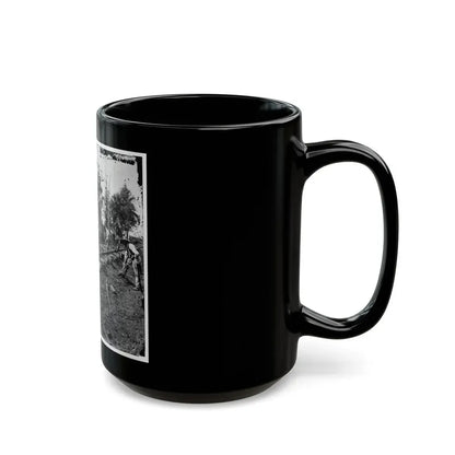 Murfreesboro, Tenn., Vicinity. Men Repairing Single-Track Railroad After Battle Of Stone's River (U.S. Civil War) Black Coffee Mug - Go Mug Yourself