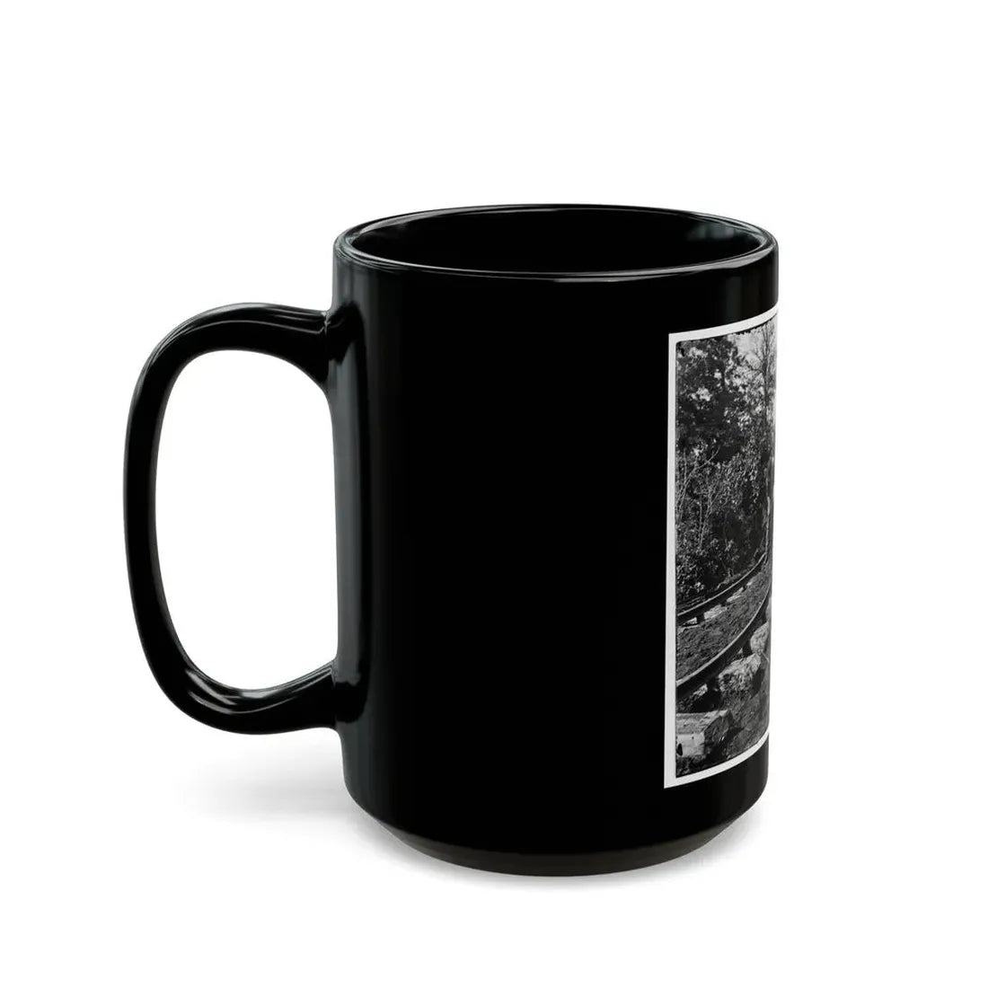 Murfreesboro, Tenn., Vicinity. Men Repairing Single-Track Railroad After Battle Of Stone's River (U.S. Civil War) Black Coffee Mug - Go Mug Yourself