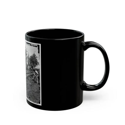 Murfreesboro, Tenn., Vicinity. Men Repairing Single-Track Railroad After Battle Of Stone's River (U.S. Civil War) Black Coffee Mug - Go Mug Yourself