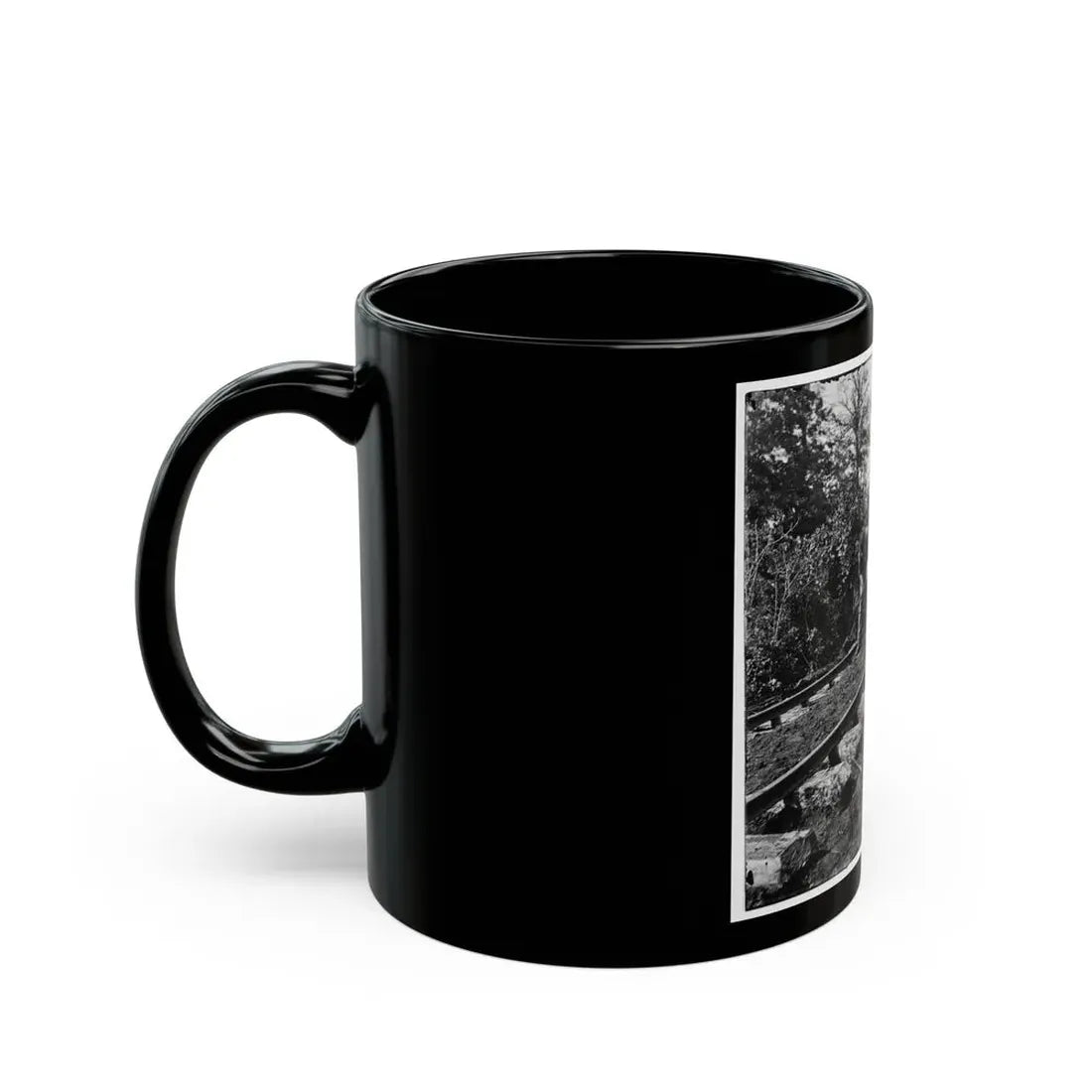 Murfreesboro, Tenn., Vicinity. Men Repairing Single-Track Railroad After Battle Of Stone's River (U.S. Civil War) Black Coffee Mug - Go Mug Yourself