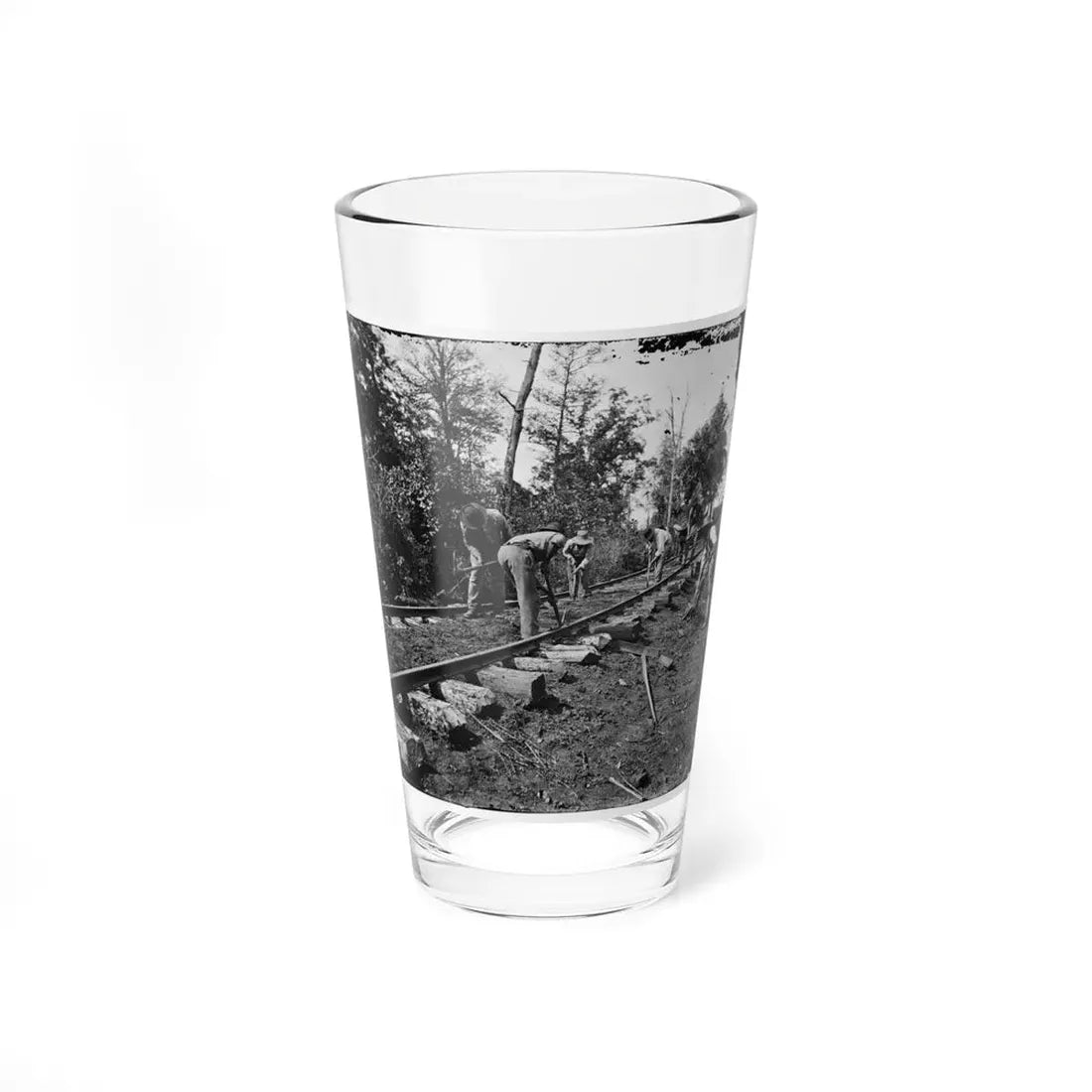 Murfreesboro, Tenn., Vicinity. Men Repairing Single-Track Railroad After Battle Of Stone's River (U.S. Civil War) Pint Glass 16oz 16oz - Go Mug Yourself