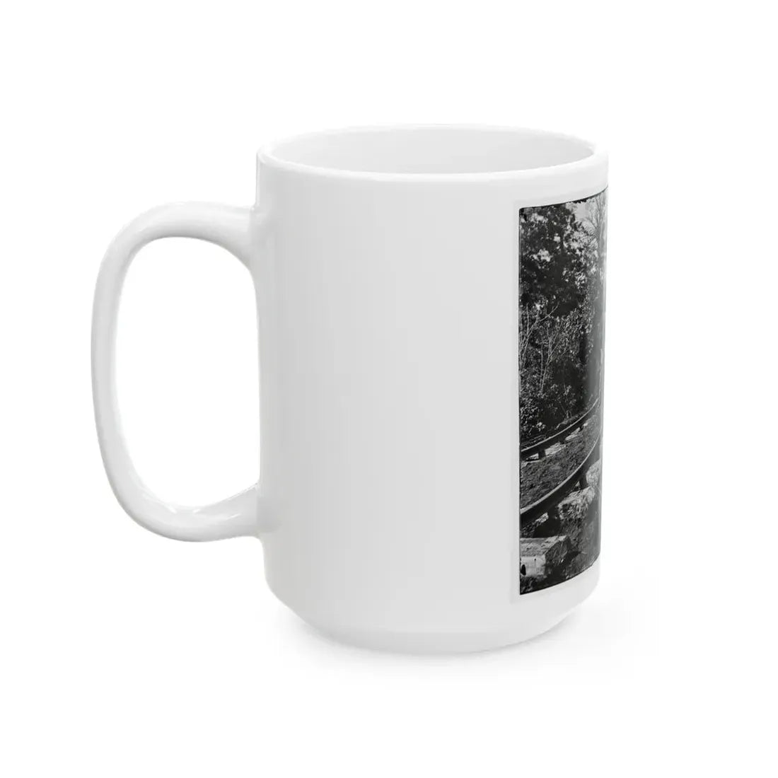 Murfreesboro, Tenn., Vicinity. Men Repairing Single-Track Railroad After Battle Of Stone's River (U.S. Civil War) White Coffee Mug - Go Mug Yourself