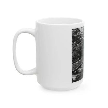 Murfreesboro, Tenn., Vicinity. Men Repairing Single-Track Railroad After Battle Of Stone's River (U.S. Civil War) White Coffee Mug - Go Mug Yourself
