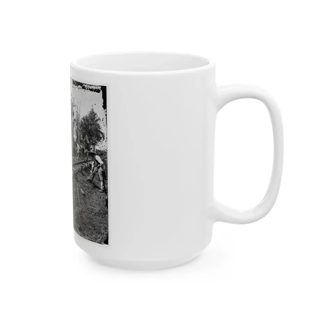 Murfreesboro, Tenn., Vicinity. Men Repairing Single-Track Railroad After Battle Of Stone's River (U.S. Civil War) White Coffee Mug - Go Mug Yourself
