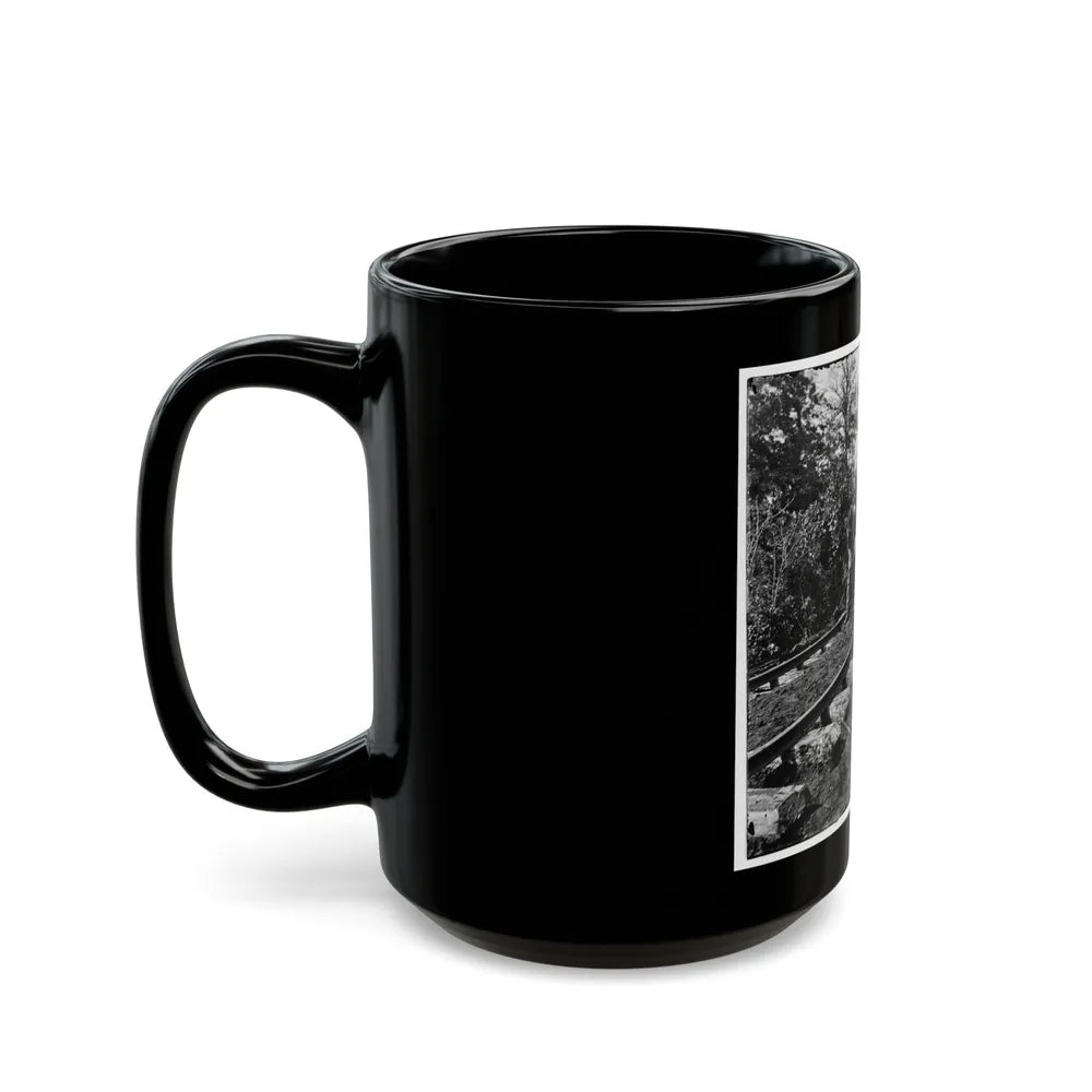 Murfreesboro, Tenn., Vicinity. Men Repairing Single-Track Railroad After Battle Of Stone's River (U.S. Civil War) Black Coffee Mug-Go Mug Yourself