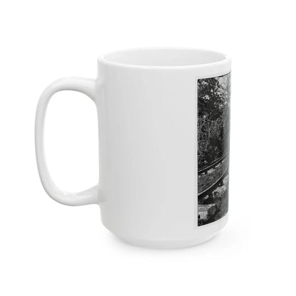 Murfreesboro, Tenn., Vicinity. Men Repairing Single-Track Railroad After Battle Of Stone's River (U.S. Civil War) White Coffee Mug-Go Mug Yourself