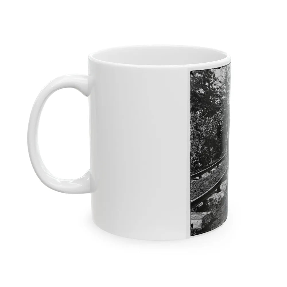 Murfreesboro, Tenn., Vicinity. Men Repairing Single-Track Railroad After Battle Of Stone's River (U.S. Civil War) White Coffee Mug-Go Mug Yourself