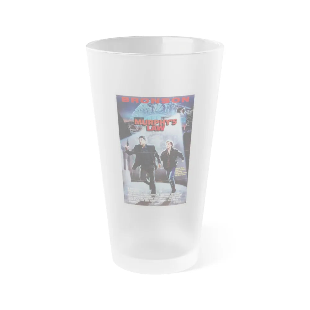 MURPHY'S LAW 1986 Movie Poster - Frosted Pint Glass 16oz-16oz-Frosted-Go Mug Yourself