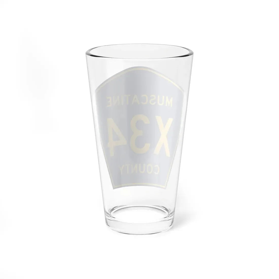 Muscatine County Route X34 IA (Iowa) (Road Sign) Pint Glass 16oz - Go Mug Yourself