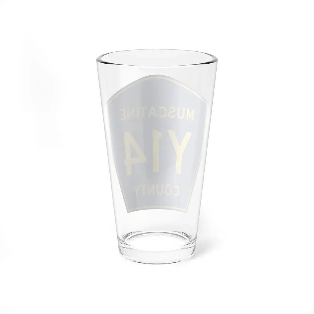 Muscatine County Route Y14 IA (Iowa) (Road Sign) Pint Glass 16oz - Go Mug Yourself