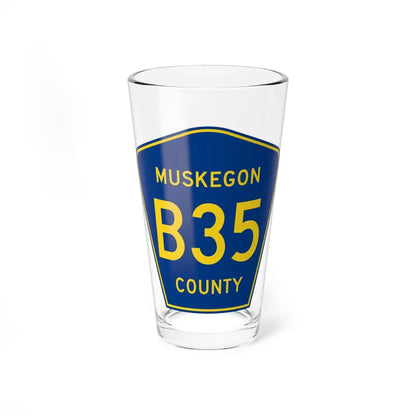 Muskegon County B-35 (Michigan) (Road Sign) Pint Glass 16oz 16oz - Go Mug Yourself