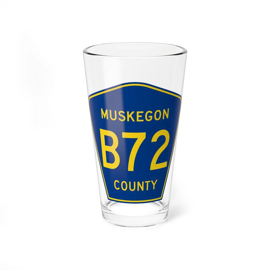 Muskegon County B-72 (Michigan) (Road Sign) Pint Glss 16oz 16oz - Go Mug Yourself