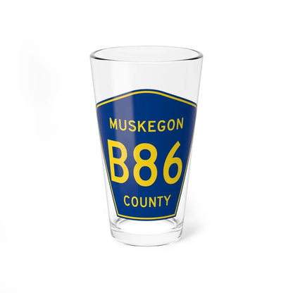 Muskegon County B-86 (Michigan) (Road Sign) Pint Glass 16oz 16oz - Go Mug Yourself