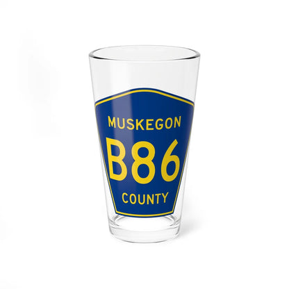 Muskegon County B-86 (Michigan) (Road Sign) Pint Glss 16oz 16oz - Go Mug Yourself