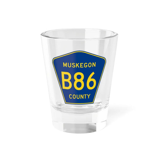 Muskegon County B-86 (Michigan) (Road Sign) Shot Glass 1.5oz 1.5oz - Go Mug Yourself