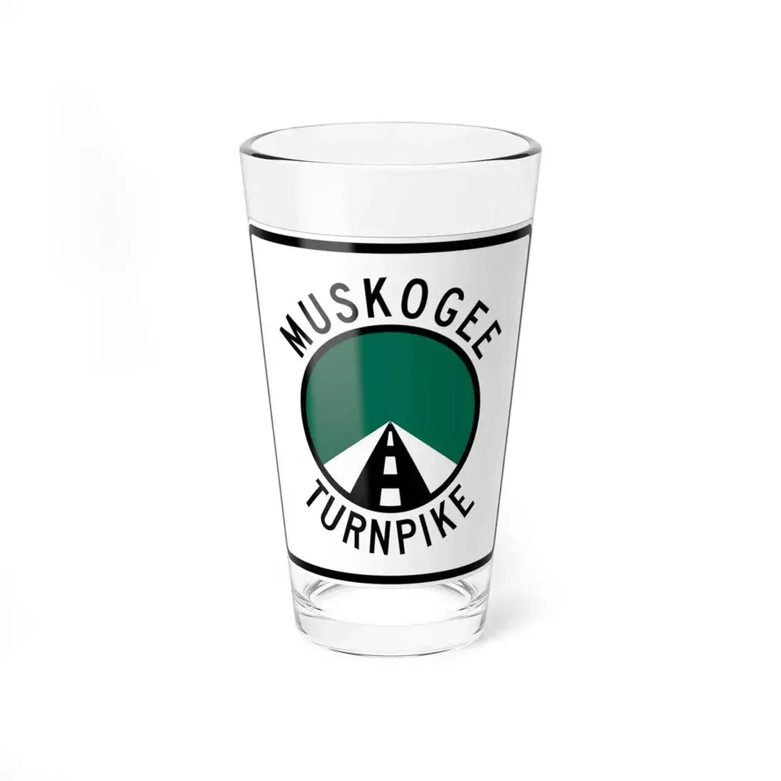 Muskogee Turnpike (Oklahoma) (Road Sign) Pint Glass 16oz 16oz - Go Mug Yourself