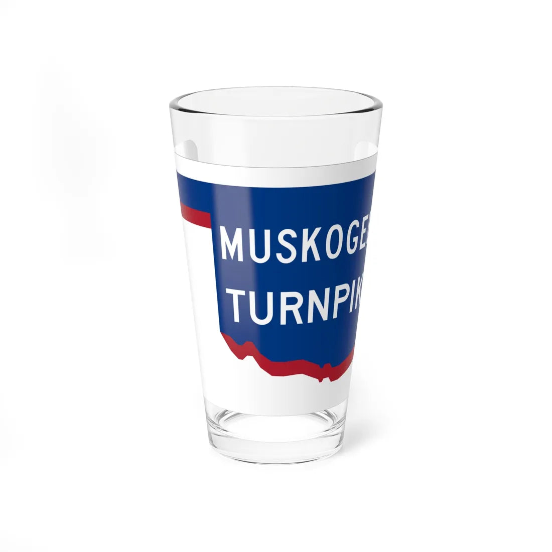 Muskogee Turnpike shield old (Oklahoma) (Road Sign) Pint Glass 16oz 16oz - Go Mug Yourself