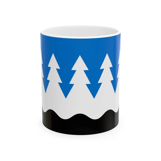 Mustvee valla lipp (Estonia) White Coffee Mug 11oz - Go Mug Yourself