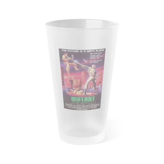 MUTANT HUNT 1987 Movie Poster - Frosted Pint Glass 16oz-16oz-Frosted-Go Mug Yourself