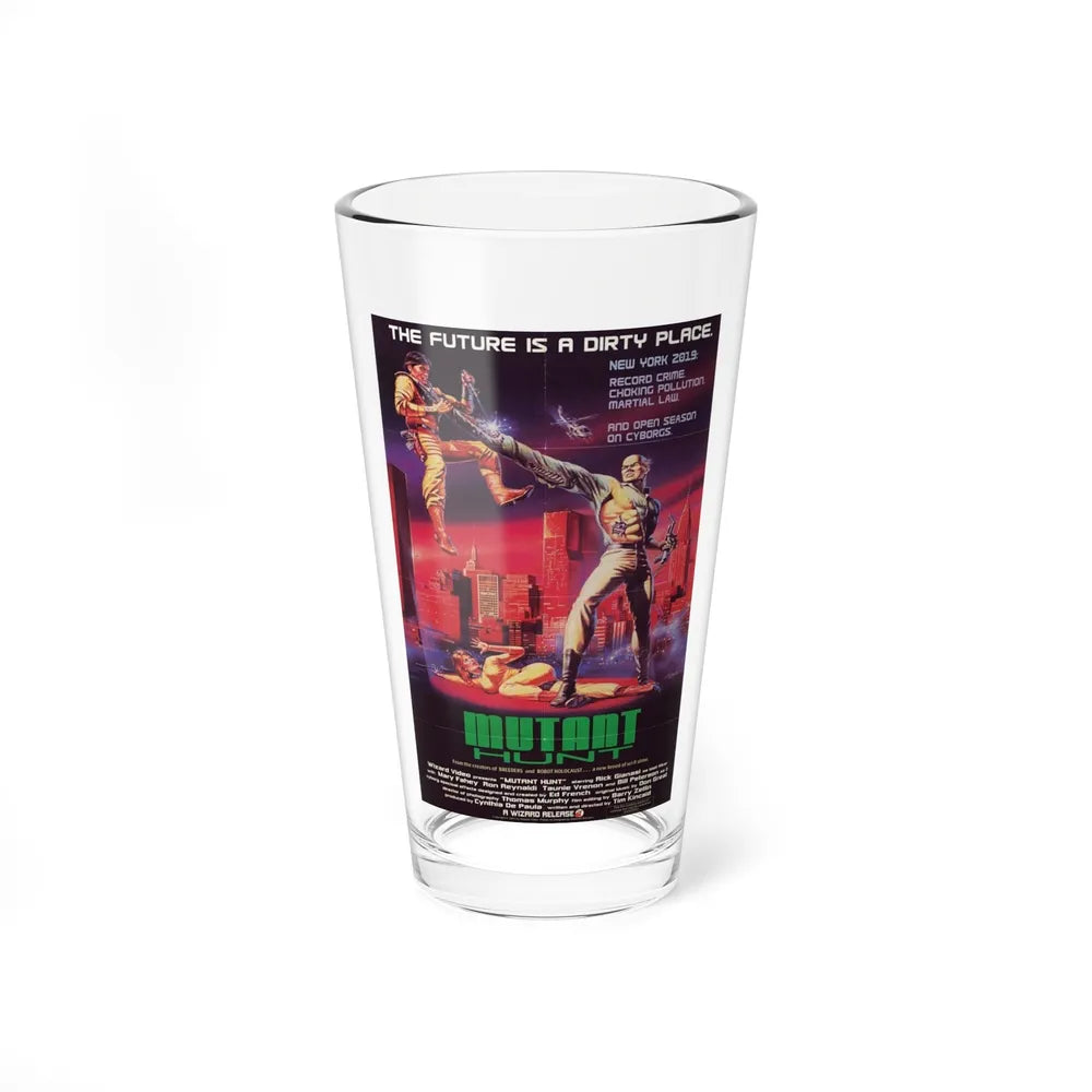 MUTANT HUNT 1987 Movie Poster - Pint Glass 16oz-16oz-Go Mug Yourself