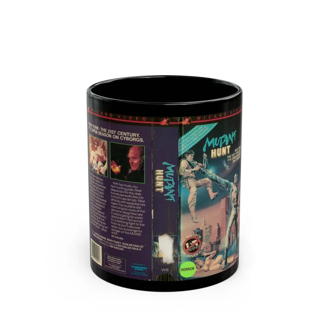 MUTANT HUNT 2 (VHS COVER) - Black Coffee Mug 11oz - Go Mug Yourself