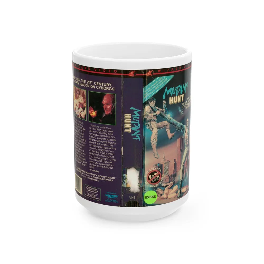 MUTANT HUNT 2 (VHS COVER) - White Coffee Mug-15oz-Go Mug Yourself