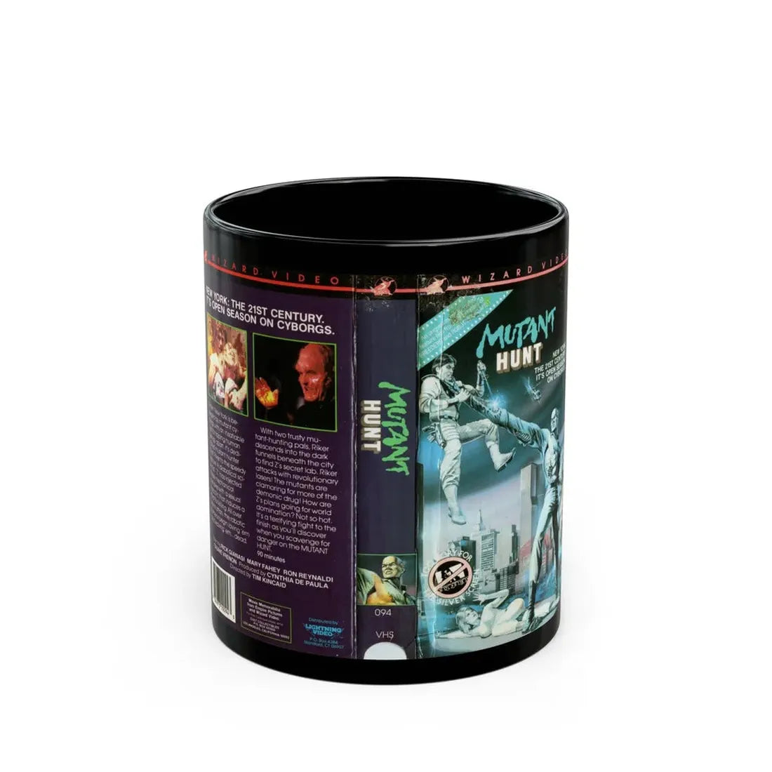 MUTANT HUNT (VHS COVER) - Black Coffee Mug 11oz - Go Mug Yourself