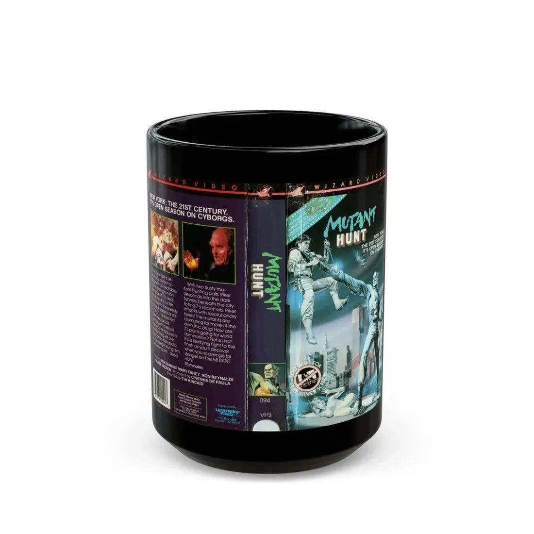 MUTANT HUNT (VHS COVER) - Black Coffee Mug 15oz - Go Mug Yourself