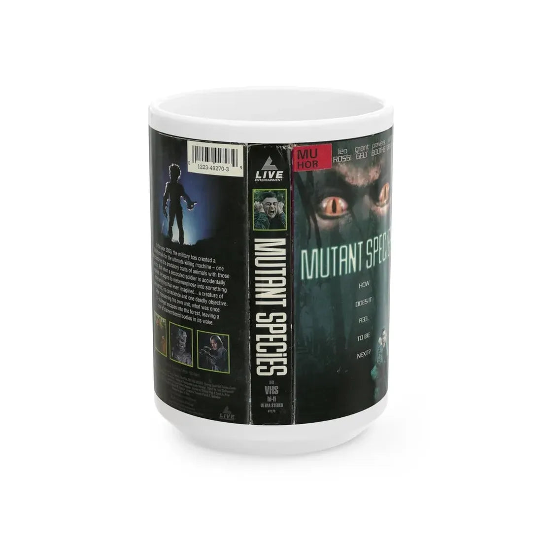MUTANT SPECIES (VHS COVER) - White Coffee Mug 15oz - Go Mug Yourself