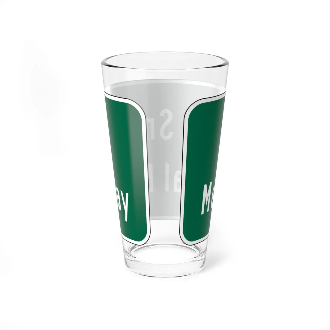 MUTCD-CA G12-3 open text (California) (Road Sign) Pint Glass 16oz - Go Mug Yourself
