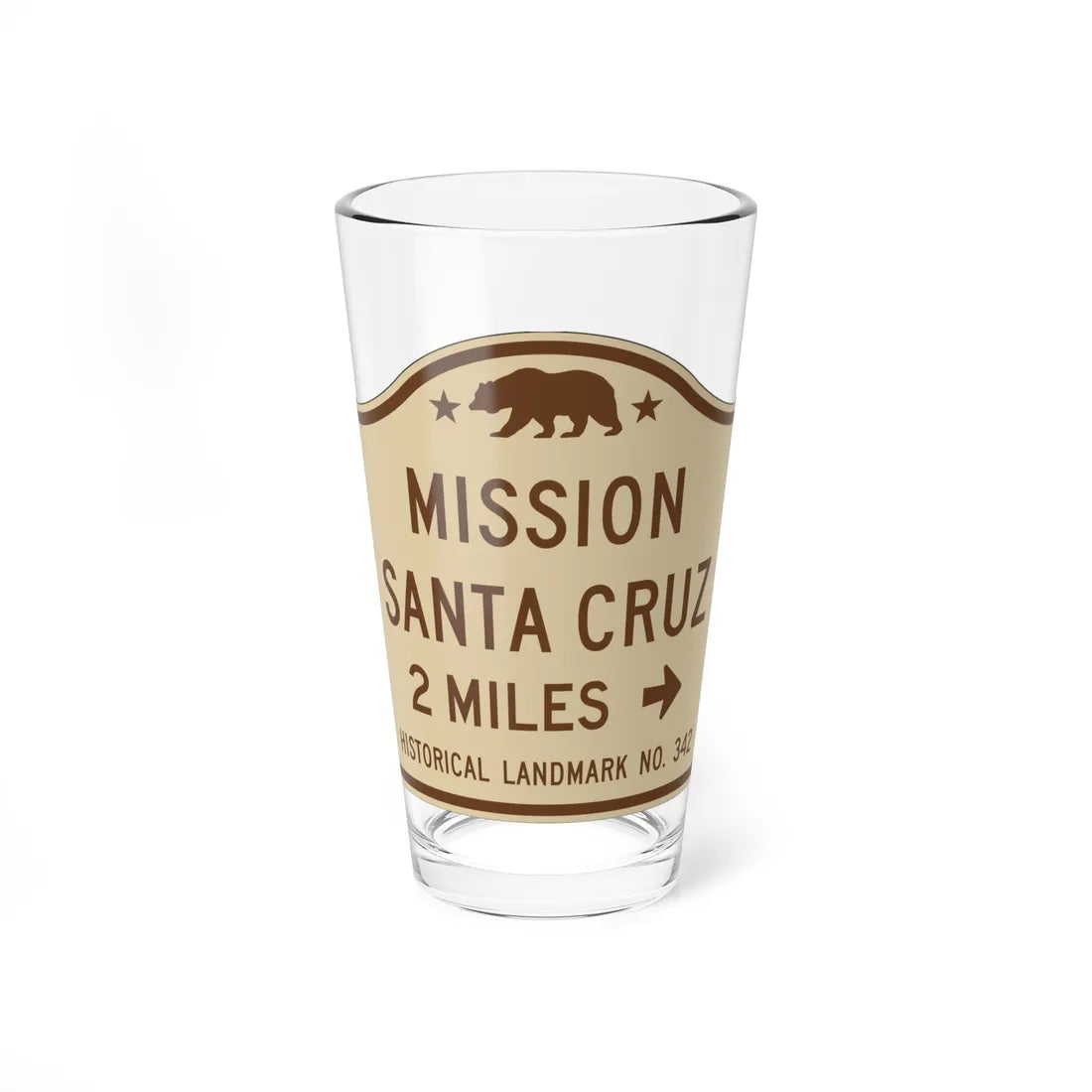 MUTCD-CA G13-1 (California) (Road Sign) Pint Glass 16oz 16oz - Go Mug Yourself