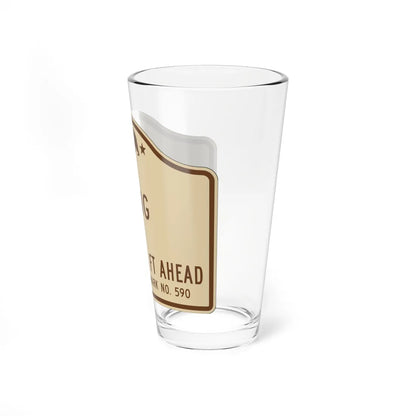 MUTCD-CA G14 open text (California) (Road Sign) Pint Glass 16oz - Go Mug Yourself