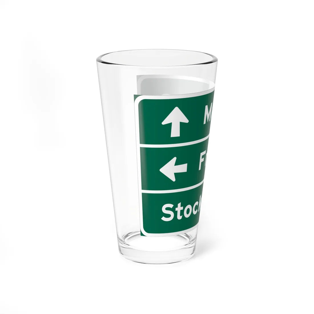 MUTCD-CA G8-16 (California) (Road Sign) Pint Glass 16oz - Go Mug Yourself