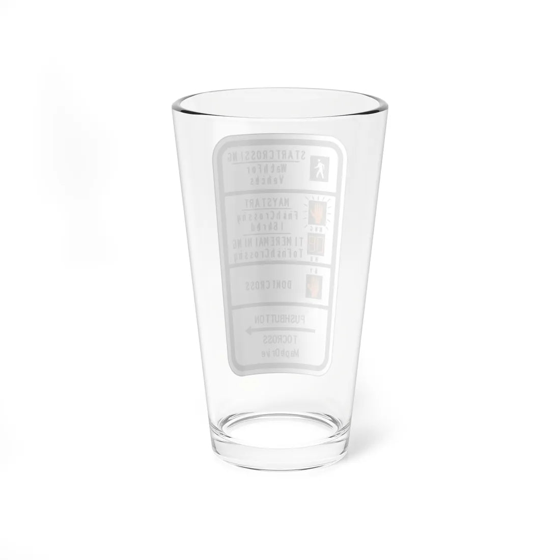 MUTCD-CA R10-3i open text (California) (Road Sign) Pint Glass 16oz - Go Mug Yourself