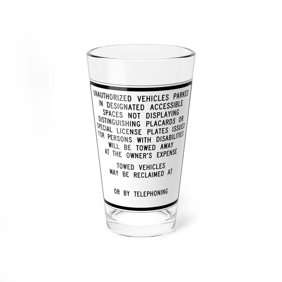 MUTCD-CA R100B (California) (Road Sign) Pint Glass 16oz 16oz - Go Mug Yourself
