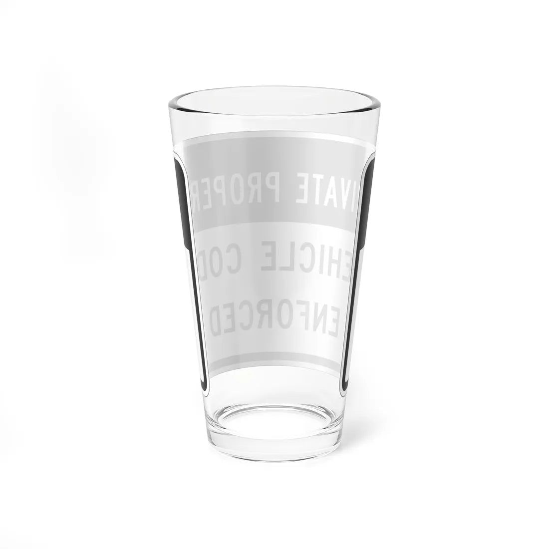 MUTCD-CA R101 Private Property (California) (Road Sign) Pint Glass 16oz - Go Mug Yourself
