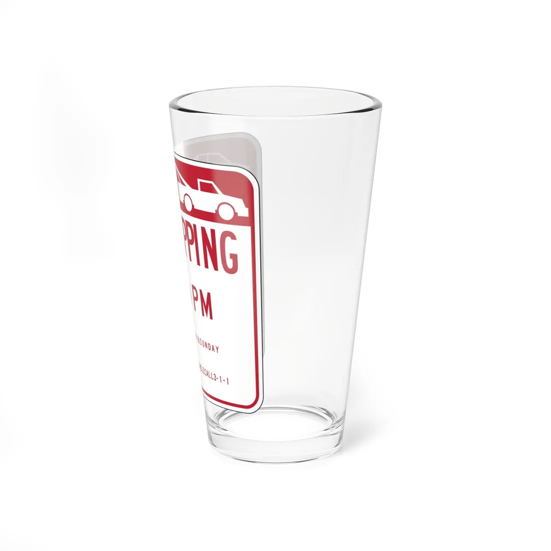 MUTCD-CA R107 open text (California) (Road Sign) Pint Glass 16oz - Go Mug Yourself