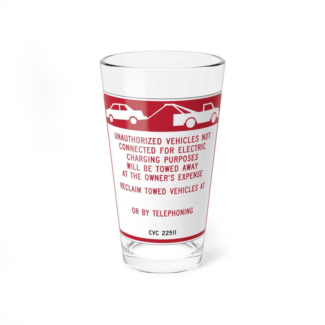 MUTCD-CA R112 (California) (Road Sign) Pint Glass 16oz 16oz - Go Mug Yourself