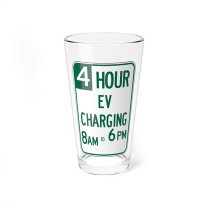 MUTCD-CA R114 open text (California) (Road Sign) Pint Glass 16oz 16oz - Go Mug Yourself