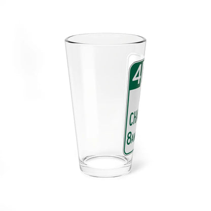 MUTCD-CA R114 open text (California) (Road Sign) Pint Glass 16oz - Go Mug Yourself