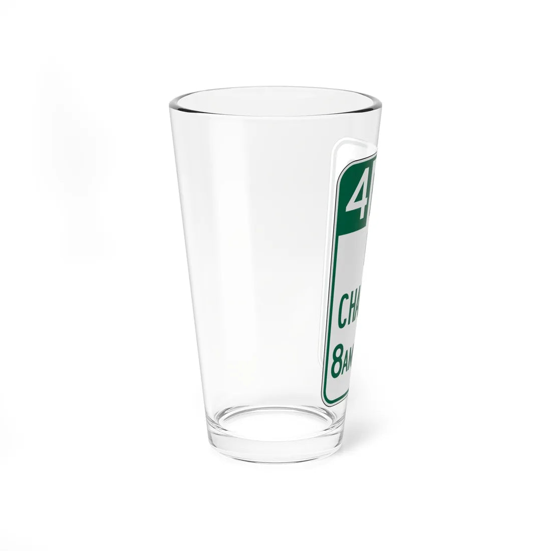 MUTCD-CA R114 open text (California) (Road Sign) Pint Glass 16oz - Go Mug Yourself