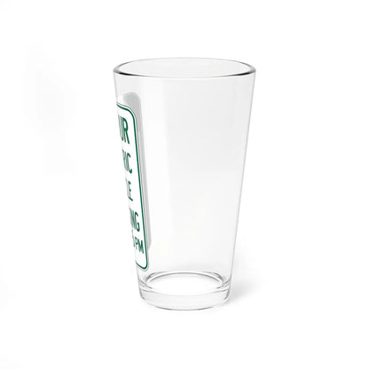 MUTCD-CA R114A open text (California) (Road Sign) Pint Glass 16oz - Go Mug Yourself