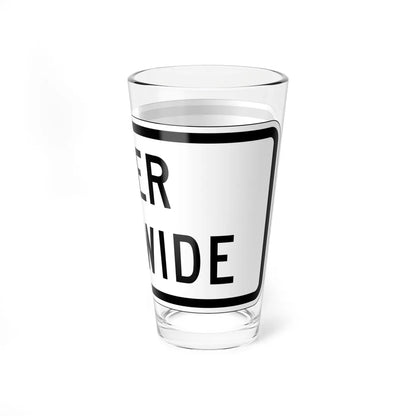 MUTCD-CA R20D-3 open text (California) (Road Sign) Pint Glass 16oz - Go Mug Yourself