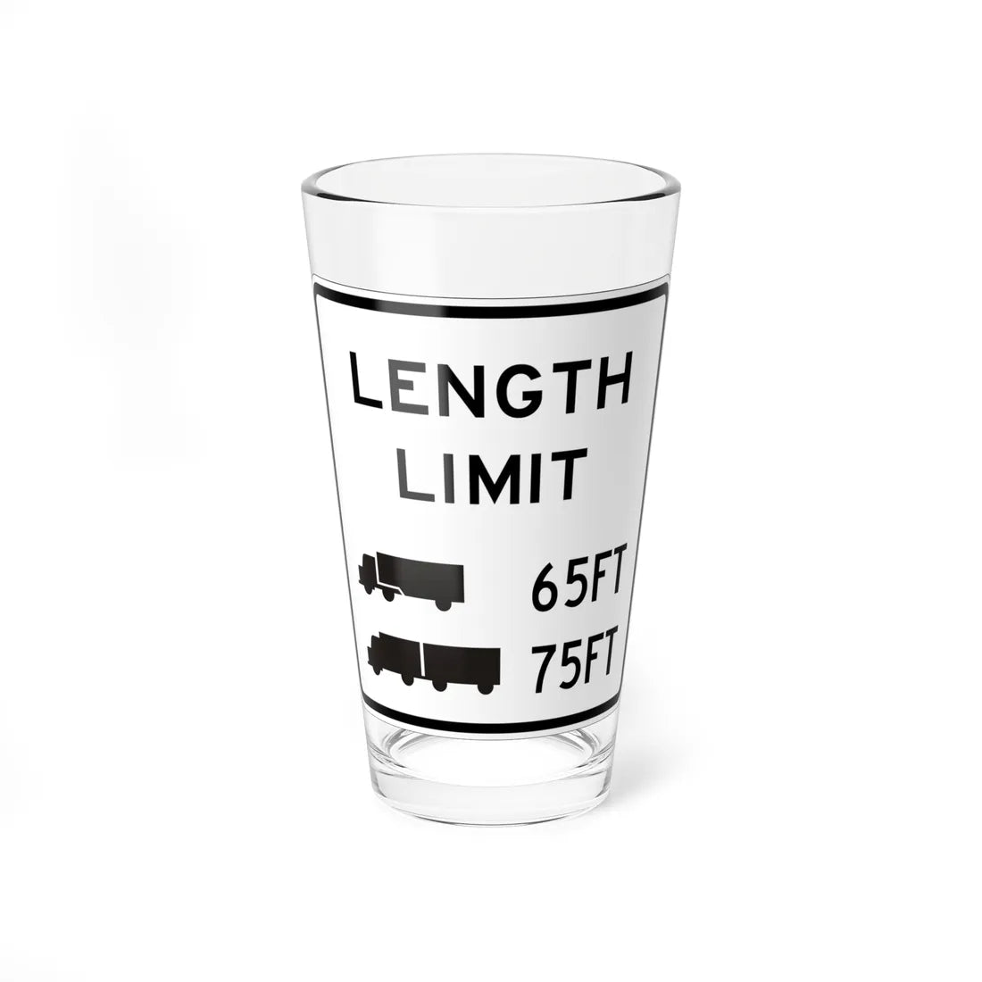 MUTCD-CA R20H open text (California) (Road Sign) Pint Glass 16oz - Go Mug Yourself