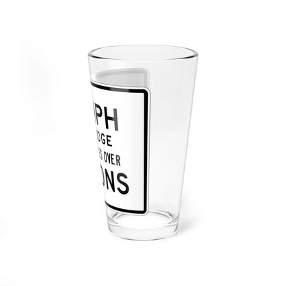 MUTCD-CA R21-1 open text (California) (Road Sign) Pint Glass 16oz - Go Mug Yourself